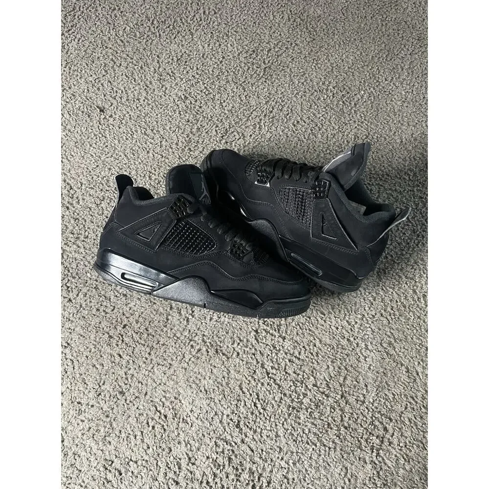 Size 10 - Air Jordan 4 Retro Black Cat (Preowned) Read Desc.